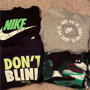 Lot of 4 Youth Small Hoodies Nike & Under Armour